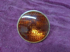 Vintage 6 Volt GE 4014A Signal Light Bulb Amber Orange Lens 4 1/2" - Picture 1 of 8