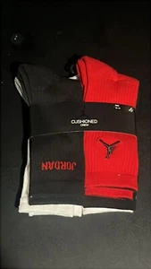 Nike Jordan Youth  Socks Cushioned Crew  Basketball Youth 6pairs Shoe Size 5Y-7Y - Picture 1 of 3