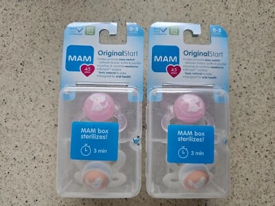 Chupete bebé recién nacido MAM Original Start (0-3 meses) Pack de 2 (4 en total) Foto 1 de 4
