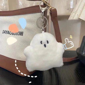 Bag Ghost Cute Plush Keychain Pendant Doll White School Hanging Accessories New - Picture 1 of 6