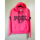 Pink by Victoria's Secret Women's Neon Pink 1/4 Zip Logo Hoodie Size L