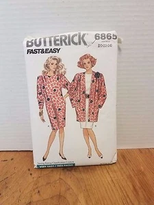 Vintage Butterick Women's Pattern #6865 Sizes 20, 22, 24 DRESS jacket uncut - Picture 1 of 2