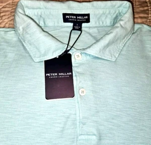 NEW PETER MILLAR, MENS LARGE, CROWN JOURNEYMAN NORTH SKY⛳POLO, MSRP $150.00! - Picture 1 of 24
