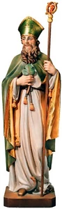 Heiligenfigur Heiliger Patrick von Irland H 40 cm Schutzpatron Statue Holzfigur - Bild 1 von 5