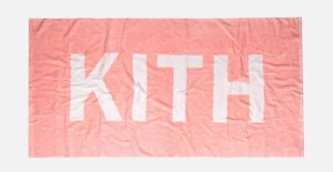 KITH Box Logo Pink Beach Towel New KH9050-107 - Picture 1 of 1
