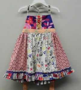Matilda Jane Platinum Ellie Dress Size 4 ABC Alphabet Animals Floral - Picture 1 of 8