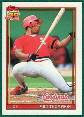 Milt Thompson - 1991 Topps #63 - St. Louis Cardinals Baseball Card - Image 1 of 2