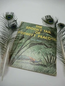 Bill Peet The Spooky Tail of Prewitt Peacock Paperback & REAL Peacock Feathers - Picture 1 of 12