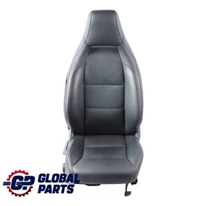Mercedes W176 Seat Front Right O/S Heated Black Leather Microfibre Red Accent - Picture 1 of 13