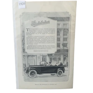 Vintage 1920 Studebaker Series 20 Seven Passenger Ad Advertisement - Picture 1 of 2
