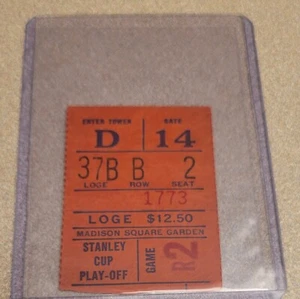 NY RANGERS VINTAGE 1980s PLAYOFFS GAME R2 TICKET STUB MADISON SQUARE GARDEN RARE - Picture 1 of 2