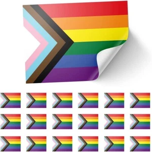 20 Pegatinas LGBTQ Progress Pride Bandera - Rectangular Evento Laptop 8,5 x 5,5 cm - Imagen 1 de 3