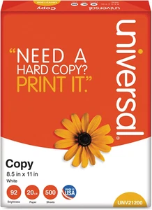 21200 Copy Paper, 92 Brightness, 20Lb, 8-1/2 X 11, White, 5000 Sheets/Carton - Picture 1 of 5