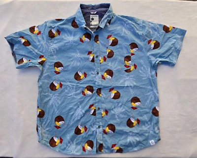 Free Planet Hawaiian Estampado de Coco Manga Corta Bottun Up Talla 3X Foto 1 de 4