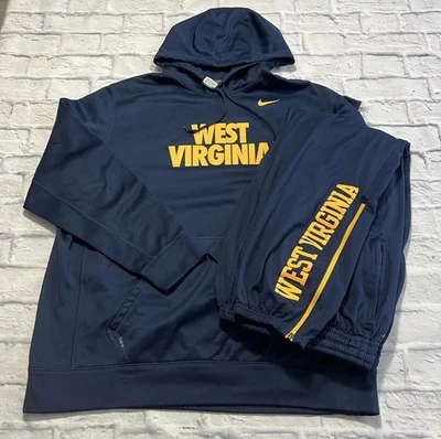 Nike West Virginia University Men’s Set Hoodie  XXL & Pants XL Blue *READ DESC - Image 1 of 4