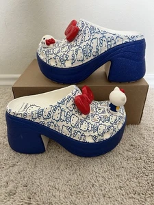 Crocs Sanrio Hello Kitty Platform Siren Clogs Women's Sz 8 M6 Red Bows Heels NWT - Picture 1 of 10