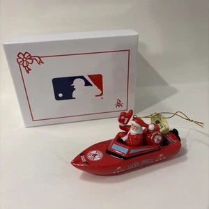Danbury Mint 2023 Boston Red Sox Ceramic Christmas Ornament Santa Boat - Picture 1 of 7