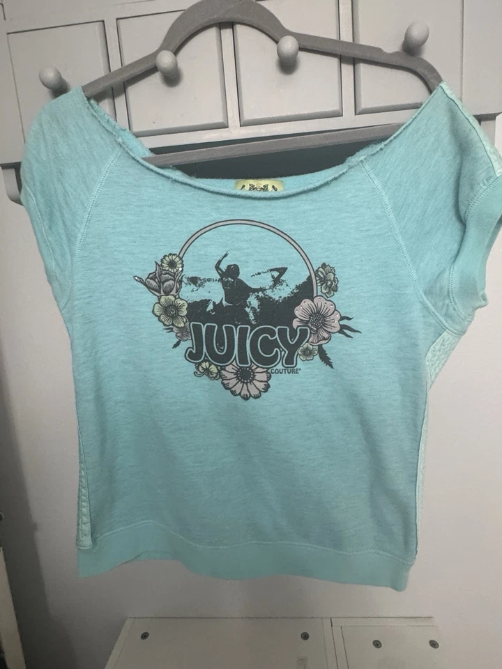 Juicy Couture Y2K Vintage Sweatshirt Top Size Large. Cute Surfers Graphic Print - Image 1 of 4