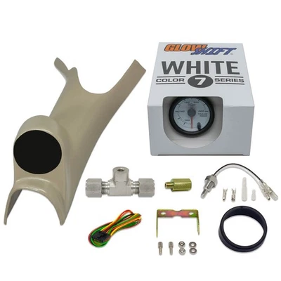 Paquete Dodge Ram 5.9 6.7 Cummins Gauge Taupe 03-09 con temperatura de transmisión blanca 7 Foto 1 de 4