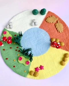 TARA'S TREASURES - Large Felt Play Mat Playscape- Four Seasons - Picture 1 of 15