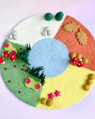 TARA'S TREASURES - Large Felt Play Mat Playscape- Four Seasons - Image 1 of 4