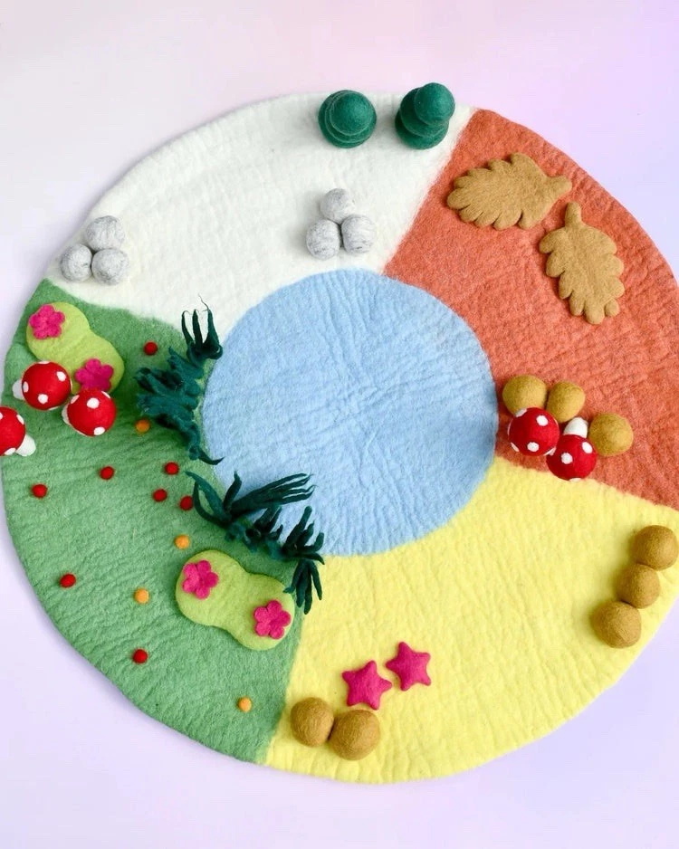 TARA'S TREASURES - Large Felt Play Mat Playscape- Four Seasons - Image 1 of 4