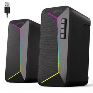 USB Powered RGB Gaming Speakers for Computer Monitor Laptop PC Desktop - Picture 1 of 9