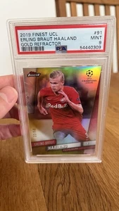2019 Topps feinster UCL Rookie Gold Refraktor #91 Erling Haaland RC 22/50 SELTEN - Bild 1 von 3