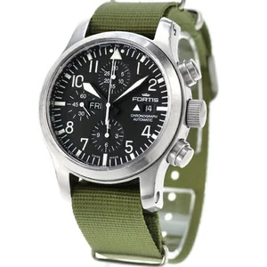 Wristwatch FORTIS Flieger Chronograph 656.10.141 Automatic men stainless USED - Picture 1 of 9