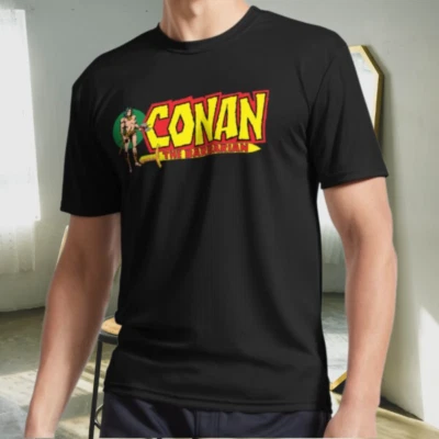 New Shirt CONAN THE BARBARIAN TITLE ART REPRO Active T-Shirt Funny Size S to 5XL - Image 1 of 3