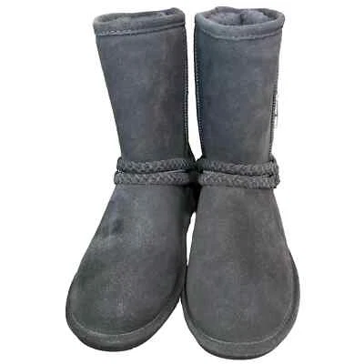 Bearpaw Womens Size 10 Adele Pull On Flat Boots Gray O Ring Braided Straps  - Image 1 of 4