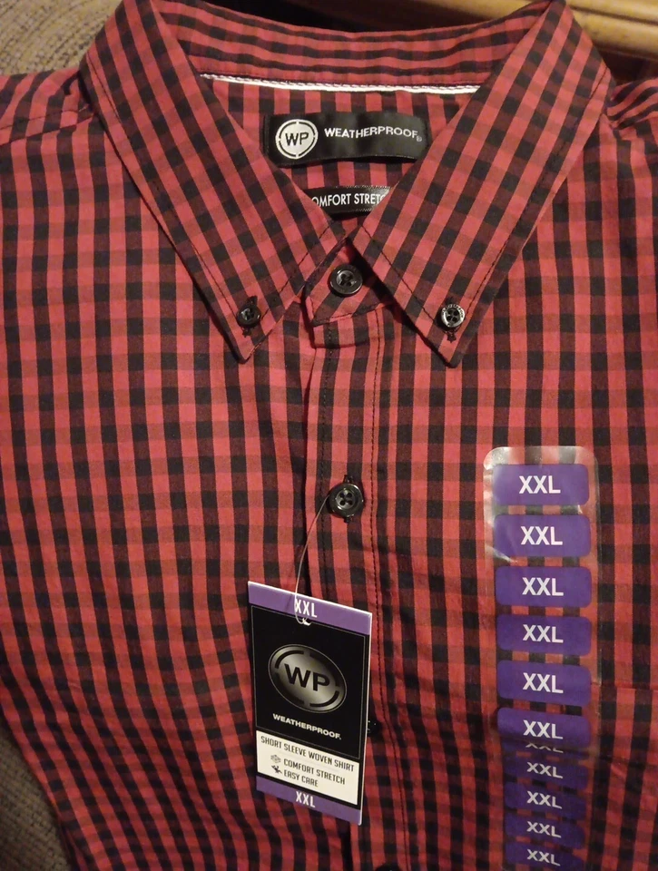 Men's Weatherproof Short Sleeve Woven Shirt Comfort Stretch XXL New  - Image 1 of 1