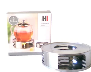 Stövchen Teewärmer Warmhalteplatte Kaffeewärmer Edelstahl warmhalten Ø15xH5cm - Bild 1 von 3