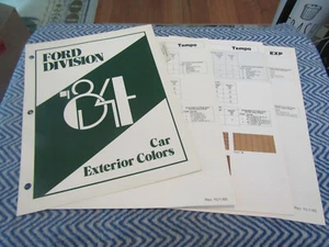 1984 Ford MUSTANG Thunderbird Escort Ltd Exp Coche Exterior Colores Álbum Hojas - Imagen 1 de 3