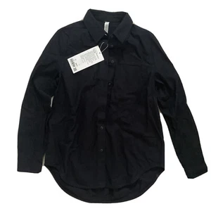 NWT Lululemon Full Day Ahead Flannel Button Down Shirt Women’s Size 6 Black $98 - Picture 1 of 4