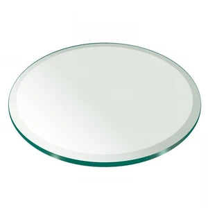 Pro Safe Glass 14" Round Tempered Glass Table Top 1/2" Thick Bevel Edge - Picture 1 of 6