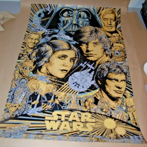 Todd Slater Star Wars Galaktische Reise Antik Gold Siebdruck Folie Poster Kunst - Bild 1 von 4