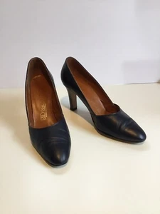 Vintage 1960S Navy Leather Women’s Red Cross United States Shoe Corporation Sz 8 - Picture 1 of 9