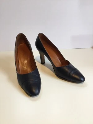 Zapatos Corporación de Zapatos de Colección Años 60 Cuero Azul Marino para Mujer Cruz Roja Estados Unidos Talla 8 Foto 1 de 4