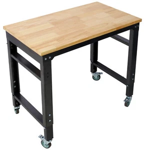 35" 48" 60" Wide Rolling Workbench Adjustable Workshop Tool Bench for Garage - Picture 1 of 30