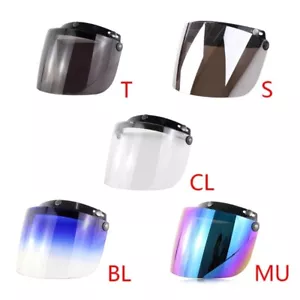 Casco de motociclistas entusiastas visera protector lente PC diseño de 3 broches visera cara abierta - Imagen 1 de 13