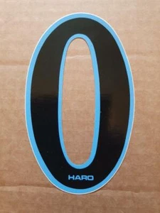 NOS BMX BOB HARO NUMBER  # 0 ZERO BLACK WITH BLUE OUTLINE OLD SCHOOL  - Picture 1 of 1