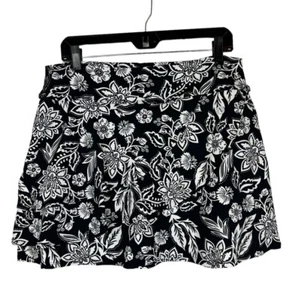 NEU Donajo weiß Lilienmuster Spin Skort Größe 3 XL Rüschen Blumen Rock Pickleball - Bild 1 von 12