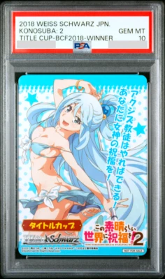 PSA 10 Weiss Schwarz Konosuba Aqua Title Cup BCF2018 Winner Promo Japanese - Image 1 of 2