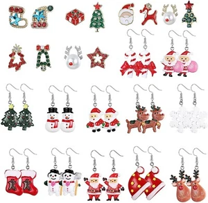 Orecchini Milacolato Natale 15 Mix Goccia Gioielli Natale Pupazzo di Neve Fiocco di Neve - Foto 1 di 3