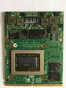 MSI NVIDIA GEFORCE GTX 570M 1.5GB DDR5 N12E-GT-A1 MS-1W051 VER:1.1 VIDEO CARD - Picture 1 of 3