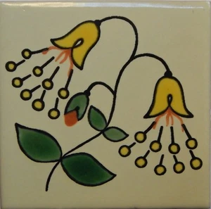 Piastrella messicana piastrelle talavera alta qualità dipinte a mano fiori gialli piastrelle T-46 - Foto 1 di 2