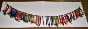 INDIA - VINTAGE BANDANWAR OF COLOURED GLASS PIPES & BEADS SIZE 22 " X 3.1/4 " # - Picture 1 of 1