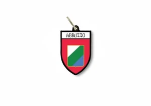 keychain key chain ring flag national souvenir shield italy abruzzo - Picture 1 of 1