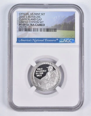2016-S Silver PF69 ANT Cumberland Gap Quarter Limited Edition NGC - Image 1 of 4